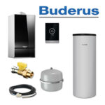 Buderus GB182-14i, W44, Gas-Brennwerttherme, schwarz, SU160 Speicher, TC100, L/LL