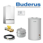 Buderus GB182-20i, W42, Gas-Brennwerttherme, weiß, S120 Speicher, RC310