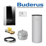 Buderus GB182-20i, W42, Gas-Brennwerttherme, schwarz, SU200 Speicher, RC310