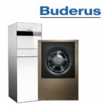 Buderus WLW196i-8 AR TS185, Logatherm Luft/Wasser Heizungs-Wärmepumpe, weiß