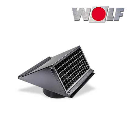 wolf-2575807-1 Wolf CWL Wandhaube, DN160, schwarz, Außenwandanschluss