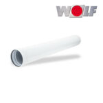 Wolf Luftrohr DN125, Länge 1000mm, weiß, steckbar