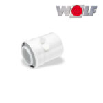 Wolf Anschluss-Adapter DN80/125 mit Messstutzen, Länge 152mm, weiß, steckbar