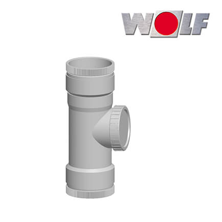 wolf-2651717-1 Wolf Revisions-T-Stück DN110 für Abgasleitung flexibel