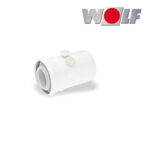 Wolf Anschluss-Adapter DN60/100 mit Messstutzen, Länge 152mm, weiß, steckbar